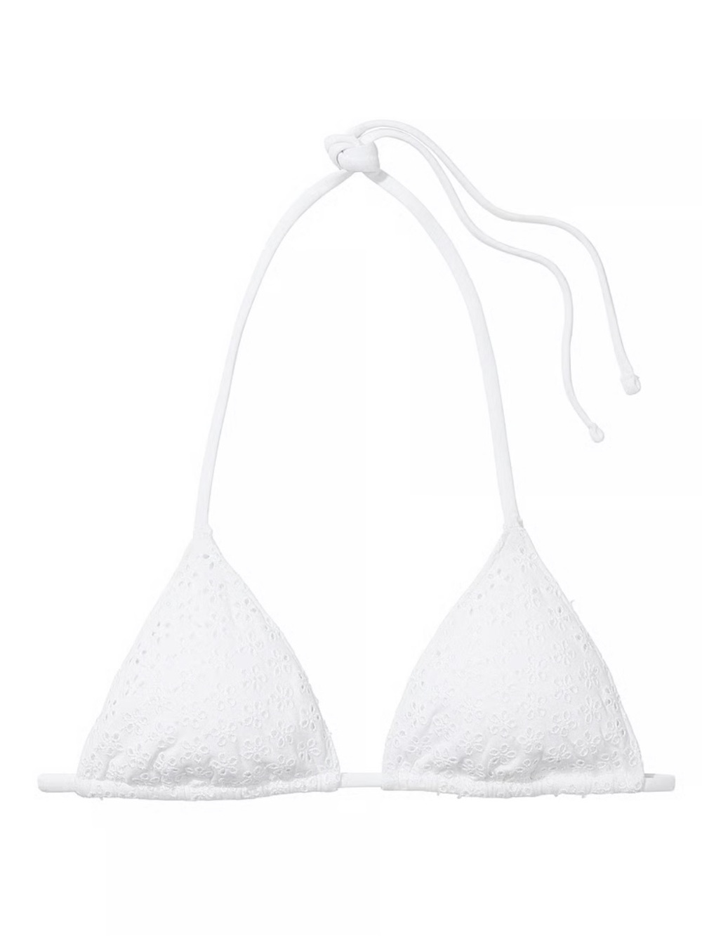 New! Frankie's Bikinis PINK cape may White Eyelet Bikini Top 34612